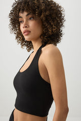 Basic Crop Halter Tank Top
