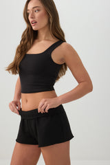 Mini Fleece Knit Low Rise Shorts