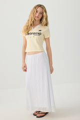 Crop Graphic Contrast V Neck T-Shirt
