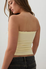 Fine Rib Cotton Blend Tube Top