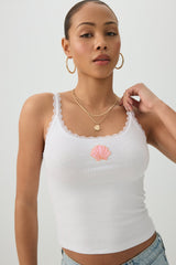 Scoop Neck Lace Trim Tank