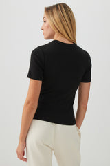 Basic Cropped Rib Crew T-Shirt