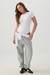 Fine Rib Crew Neck Bodysuit