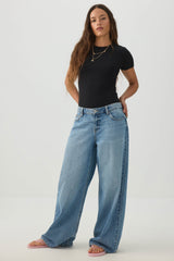 Fine Rib Crew Neck Bodysuit