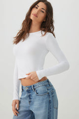 Cropped Rib Crew Top