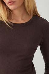 Cropped Rib Crew Top