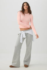 Cropped Rib Crew Top