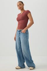 V-Neck Cropped T-Shirt