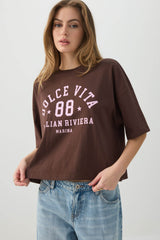 Dropped Shoulder Graphic T Shirt