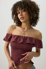 Smocked Off-Shoulder Top
