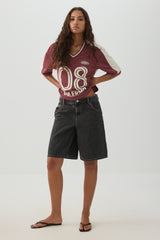 Italy Knit Mesh V Neck Sport Top