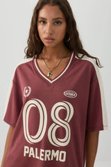 Italy Knit Mesh V Neck Sport Top