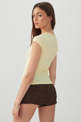 Scoop Neck T-Shirt with Lace Trim