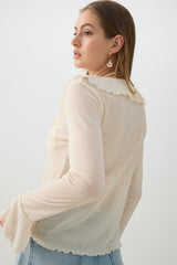 Long Sleeve Blouse with Frills