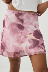 Chiffon A-Line Mini Skirt