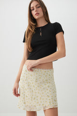 Chiffon A-Line Mini Skirt