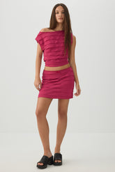 Ruffle Tube Mini Skirt