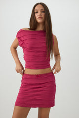 Ruffle Tube Mini Skirt