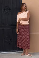 Midi A-Line Skirt with Slit
