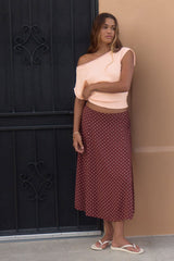 Midi A-Line Skirt with Slit
