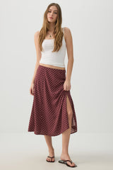 Midi A-Line Skirt with Slit