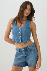 Crop Denim Vest