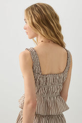 Striped Smocked Top
