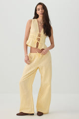 Mid Rise Pull On Wide Leg Pant