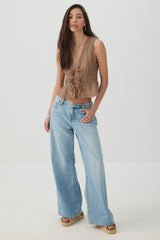 Gauze Tie-Front Top