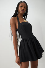 Halter Mini Dress with Built-in Shorts