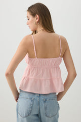Cotton Crop Tank Top with Front Tie