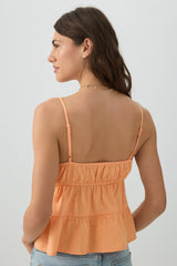 Cotton Crop Tank Top with Front Tie