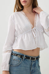 Cotton Crop Front Tie Top