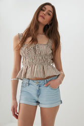 Low Rise Denim Short Shorts
