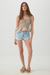 Low Rise Denim Short Shorts