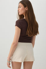 Striped Bengaline Wrap Skort