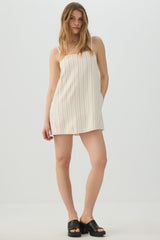 Linen Blend Square Neck Romper
