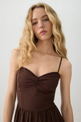 Linen Blend Smocked Bustier Culotte Jumpsuit