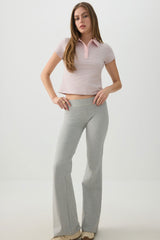 Striped Crop Polo Top