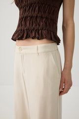 Linen Blend Wide Leg Tailored Pant