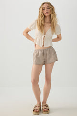 Tie Front Cropped Cardi