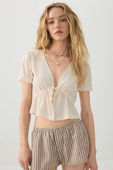 Tie Front Cropped Cardi
