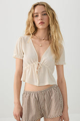 Tie Front Cropped Cardi