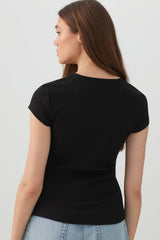 Ribbed Knit Cropped Top