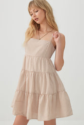 Tiered Square Neck Mini Dress