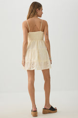 Eyelet Tiered Mini Dress