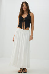 Maxi Chiffon Tie Waist Skirt