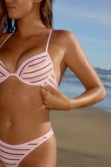 Push Up Bikini Top with Contrast Trim