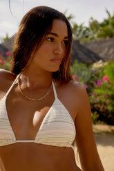 Striped Triangle Bikini Top