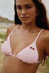Embroidered Triangle Bikini Top